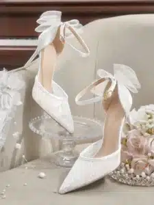 white bridal shoes
