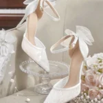 white bridal shoes