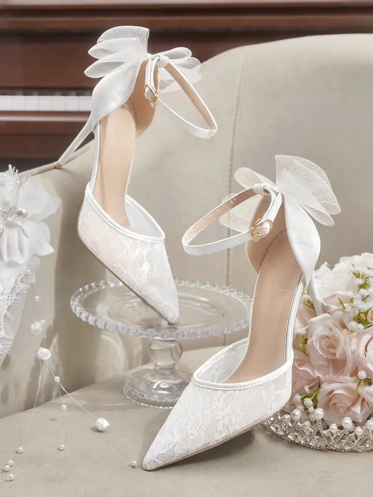 white bridal shoes