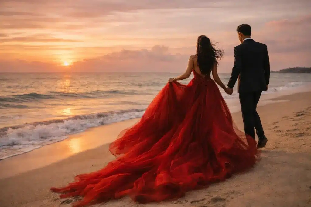 Valentine’s Bridal Shoot Inspiration: Soft Reds, Blush Tones & Modern Romance